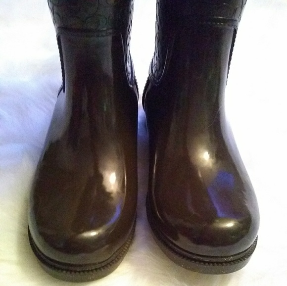 COACH brown RAINBOOTS 10B - Picture 3 of 7